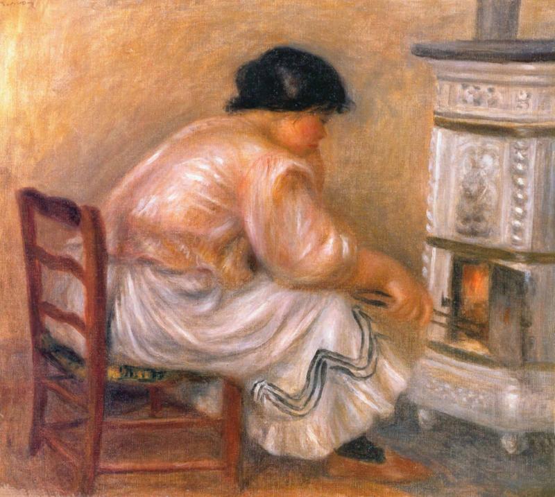 Pierre-Auguste Renoir Femme au coin du poele Norge oil painting art
